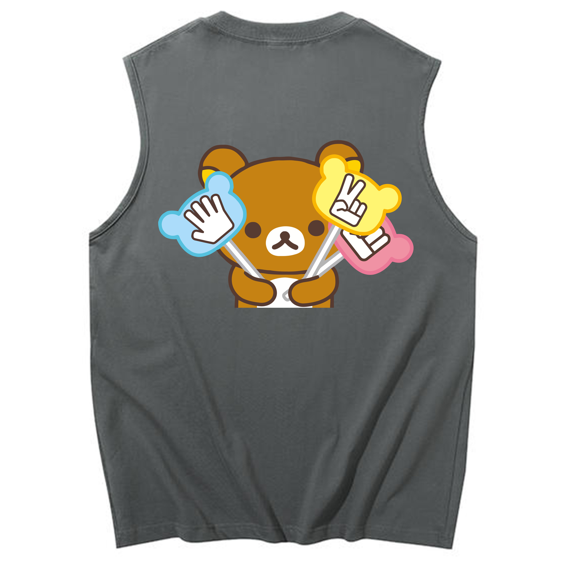 （画像用） リラックマ リラックマ キイロイトリ Rilakkuma Korilakkuma Kiiroitori コットン100％タンクトップ（背面プリント）